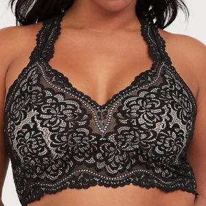 🆕 Torrid Black Lace Racerback Bralette 2X NWT